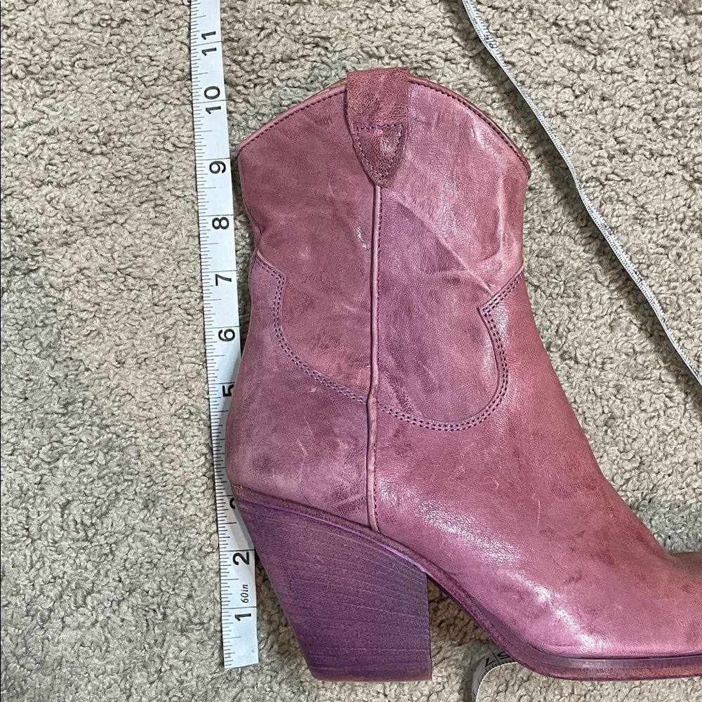 Free People | Purple Leather Brayden Cap Toe Western Booties Size 7.5 NWOB - Picture 9 of 11